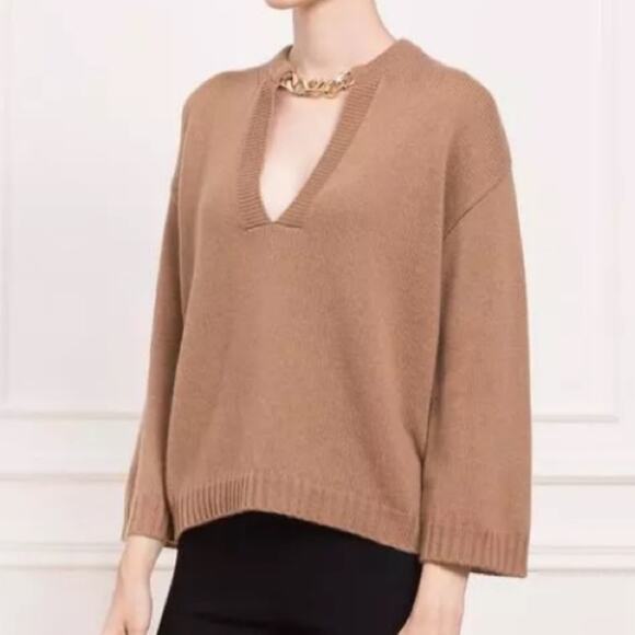 27 MILES MALIBU Cashmere Gold Chain Sweater - Picture 1 of 3